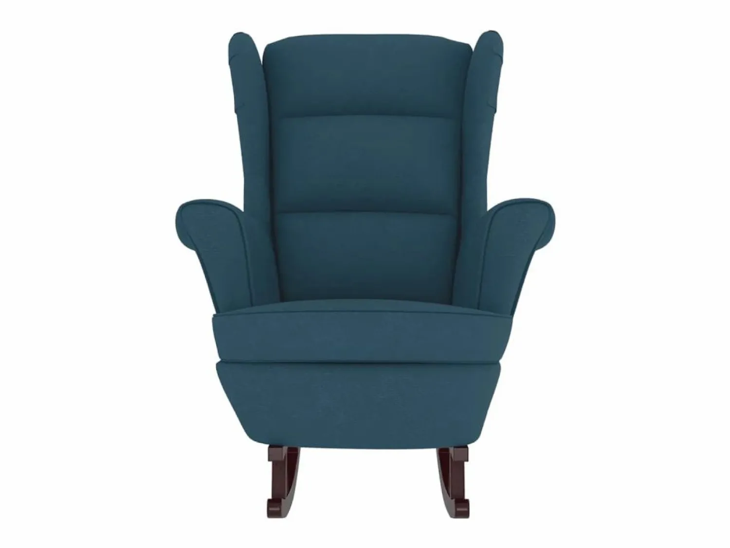 vidaxl Mecedora con respaldo alto de terciopelo y madera maciza