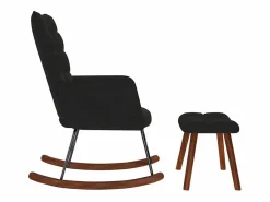 Clearance Mecedora con taburete de terciopelo Sillón Balancín