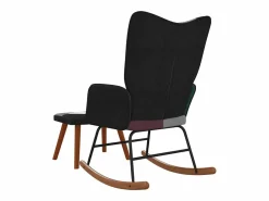 vidaxl Mecedora con taburete tela patchwork