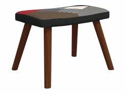 vidaxl Mecedora con taburete tela patchwork