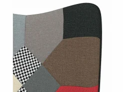 vidaxl Mecedora con taburete tela patchwork