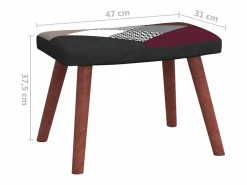 vidaxl Mecedora con taburete tela patchwork