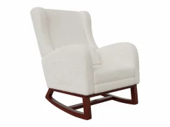 Mecedora de madera maciza con reposapiernas retráctil y respaldo alto - Mecedora para salón y dormitorio - Hasta 150 kg -