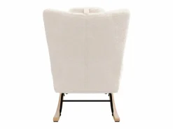 Discount Mecedora de peluche suave con reposacabezas y reposapiés Sillón Balancín