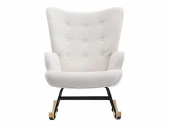 Vente-unique Mecedora de tela y botones decorativos en el respaldo ELMINA II Beige