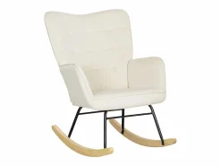 Hauss Spole Mecedora de terciopelo con reposabrazos, base de madera, estructura negra