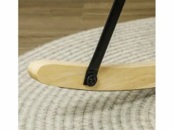 Hauss Spole Mecedora de terciopelo con reposabrazos, base de madera, estructura negra