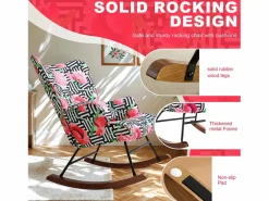Mecedora de terciopelo premium con estructura de metal dorado: diseño moderno y cómodo para interiores, salas de estar o balcones