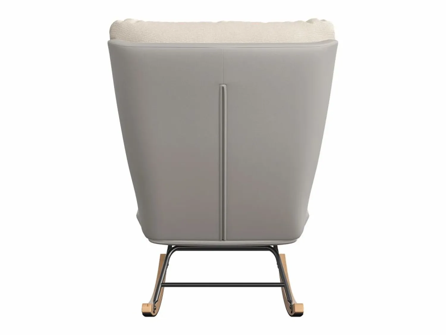 New Mecedora ergonómica con cojín beige y estructura gris, diseño moderno en tela/piel sintética. Blanco