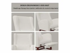 Mecedora, Mecedora - Silla con patas retráctiles - Blanca