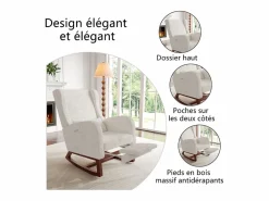 Mecedora, Mecedora - Silla con patas retráctiles - Blanca