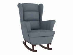 Clearance vidaxl Mecedora orejera de terciopelo oscuro y madera maciza Gris