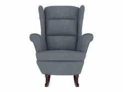 Clearance vidaxl Mecedora orejera de terciopelo oscuro y madera maciza Gris
