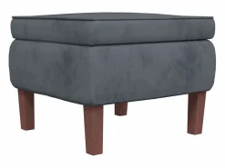 Clearance vidaxl Mecedora orejera de terciopelo oscuro y madera maciza Gris
