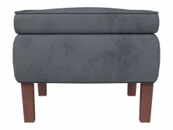 Clearance vidaxl Mecedora orejera de terciopelo oscuro y madera maciza Gris