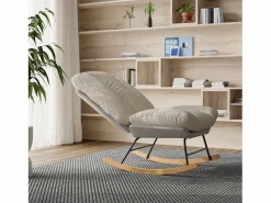 Hot Mecedora tapizada con respaldo ajustable para sala de estar y dormitorio Blanco