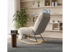 Hot Mecedora tapizada con respaldo ajustable para sala de estar y dormitorio Blanco