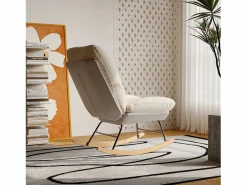 Hot Mecedora tapizada con respaldo ajustable para sala de estar y dormitorio Blanco