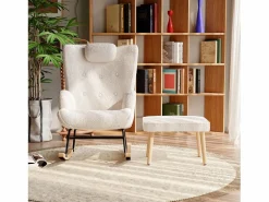 Mecedora Teddy, Chaise Longue con reposacabezas y reposapiés, 150 kg