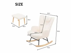 Mecedora Teddy, Chaise Longue con reposacabezas y reposapiés, 150 kg