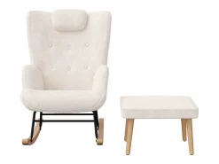 Mecedora Teddy, Chaise Longue con reposacabezas y reposapiés, 150 kg