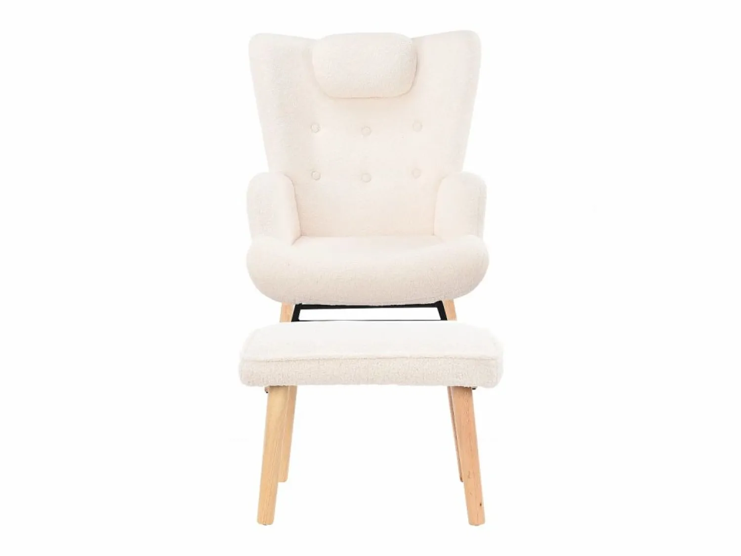 Mecedora Teddy, Chaise Longue con reposacabezas y reposapiés, 150 kg