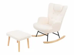 Mecedora Teddy, Chaise Longue con reposacabezas y reposapiés, 150 kg