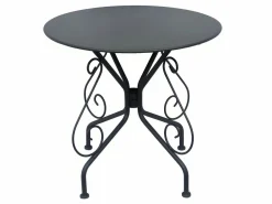 MYLIA Mesa + 4 sillones jardín estilo hierro forjado gris - GUERMANTES