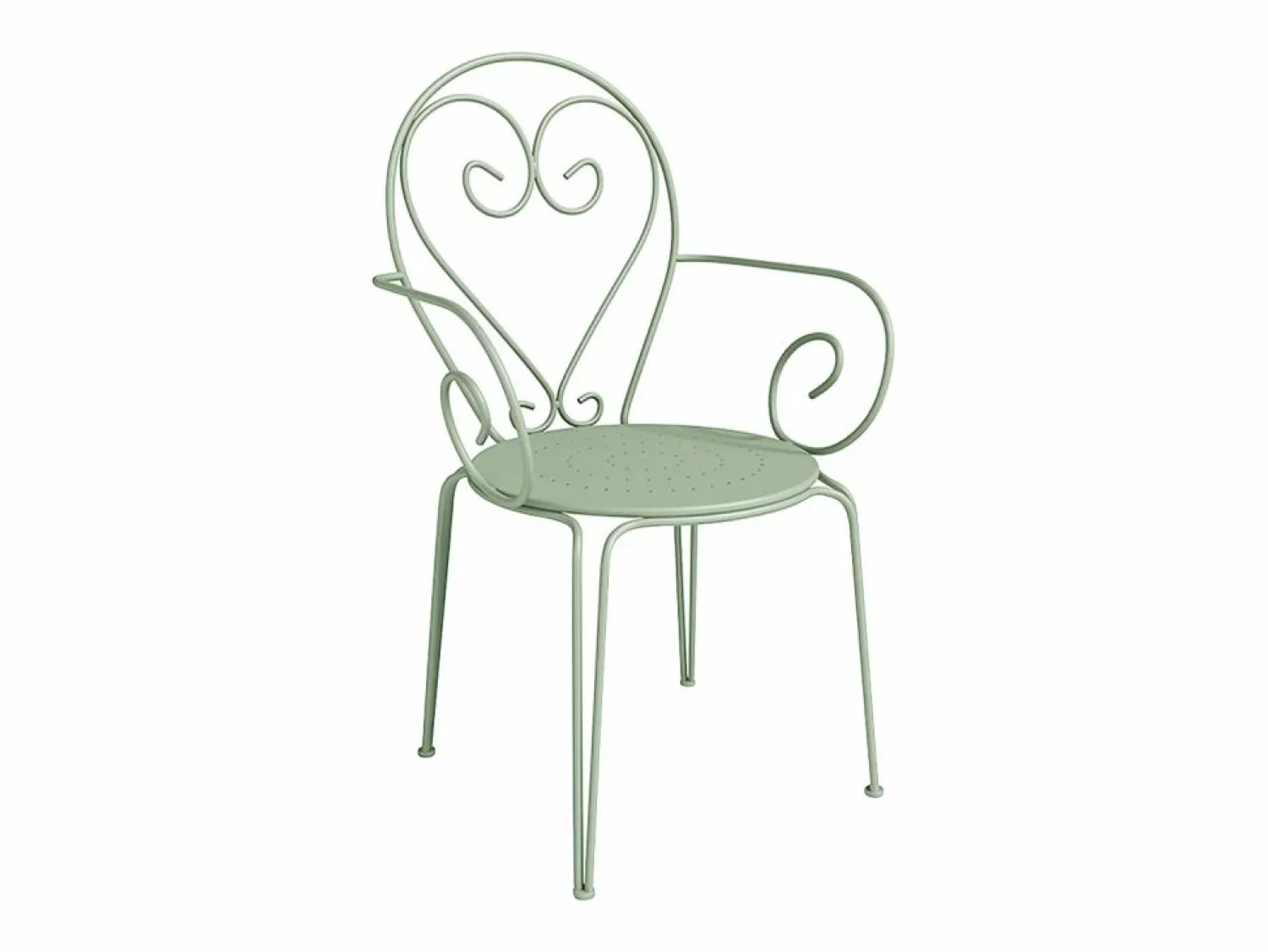 Hot MYLIA Mesa + 4sillones jardín metal hierro forjado - GUERMANTES Verde almendra