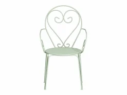 Hot MYLIA Mesa + 4sillones jardín metal hierro forjado - GUERMANTES Verde almendra
