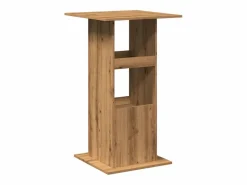 Clearance Clicnbuy Mesa alta bar con almacenaje madera roble artisian 60x60x102 cm Marru00f3n