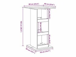 Clearance Clicnbuy Mesa alta bar con almacenaje madera roble artisian 60x60x102 cm Marru00f3n