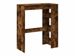 Clicnbuy Mesa alta bar con estantes roble ahumado 90x40x103,5 cm