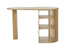 Discount Mesa alta con almacenaje de madera maciza de mango 90 cm LOBIO Mueble Bar
