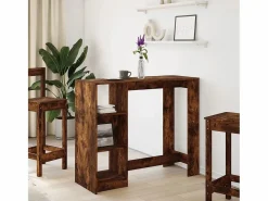 Discount Mesa alta con estante roble ahumado 124x46x103,5 cm Mueble Bar