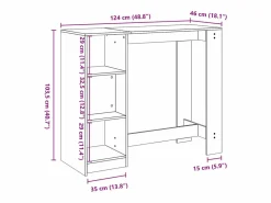 Discount Mesa alta con estante roble ahumado 124x46x103,5 cm Mueble Bar
