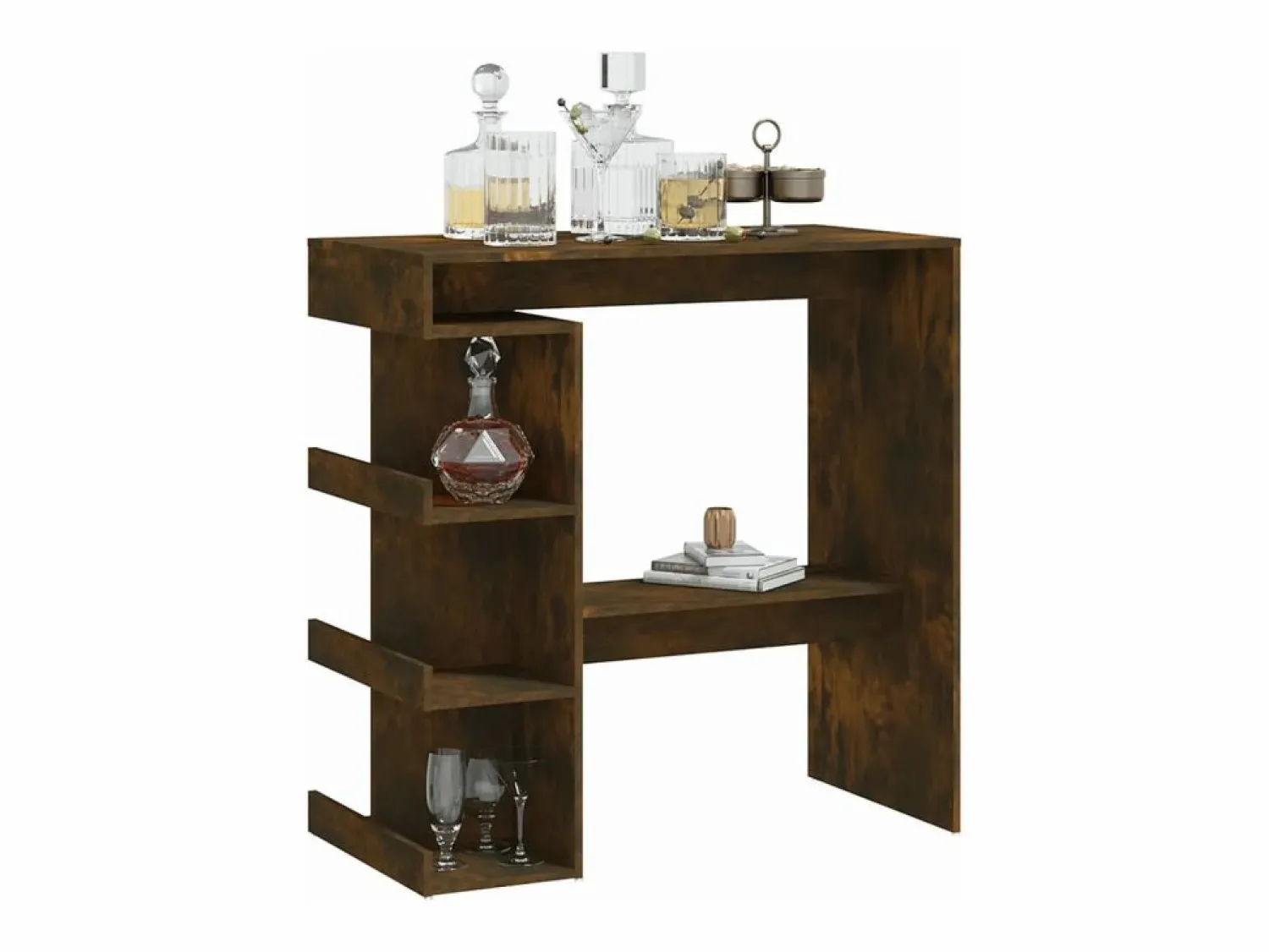 Online Mesa alta con estante roble ahumado 100x50x101,5 cm ES905761 Marru00f3n