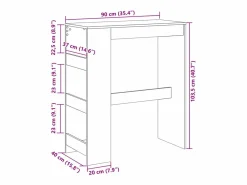 Sale Mesa alta con estantes madera ingeniería 90x40x103,5 cm Mueble Bar