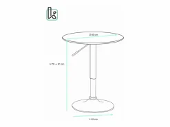 Best Mesa Alta de Bar Ø60 cm – Altura Regulable y Giratoria – Diseño Moderno SETI (-i) Mesa Alta