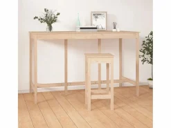 New Mesa alta de bar de madera maciza de pino 180x80x110 cm Mesa Alta