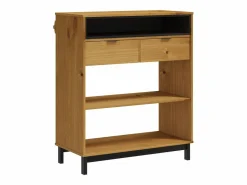 Clicnbuy Mesa alta de bar FLAM madera maciza de pino 92x45x110 cm