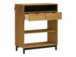 Clicnbuy Mesa alta de bar FLAM madera maciza de pino 92x45x110 cm
