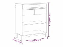 Clicnbuy Mesa alta de bar FLAM madera maciza de pino 92x45x110 cm