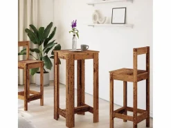 Clicnbuy Mesa alta de bar madera de ingeniería envejecida 51x50x103,5 cm