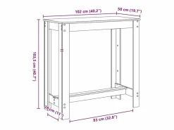 Clicnbuy Mesa alta de bar madera ingeniería hormigón 102x50x103,5cm