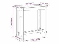 Clearance Mesa alta de bar madera ingeniería blanca 102x50x103,5 cm Mesa Alta