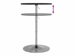 Clicnbuy Mesa alta de bar madera ingeniería y acero negra 60x60x90 cm