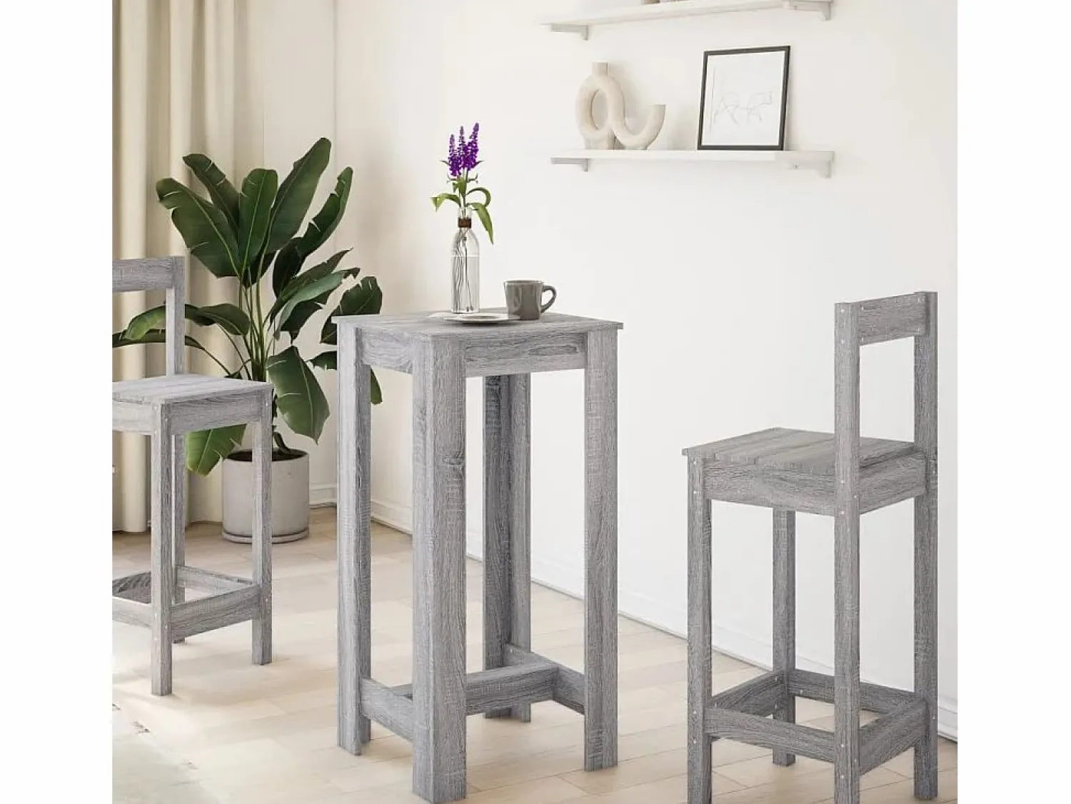 Sale Clicnbuy Mesa alta de bar madera ingeniería Sonoma 51x50x103,5 cm Gris