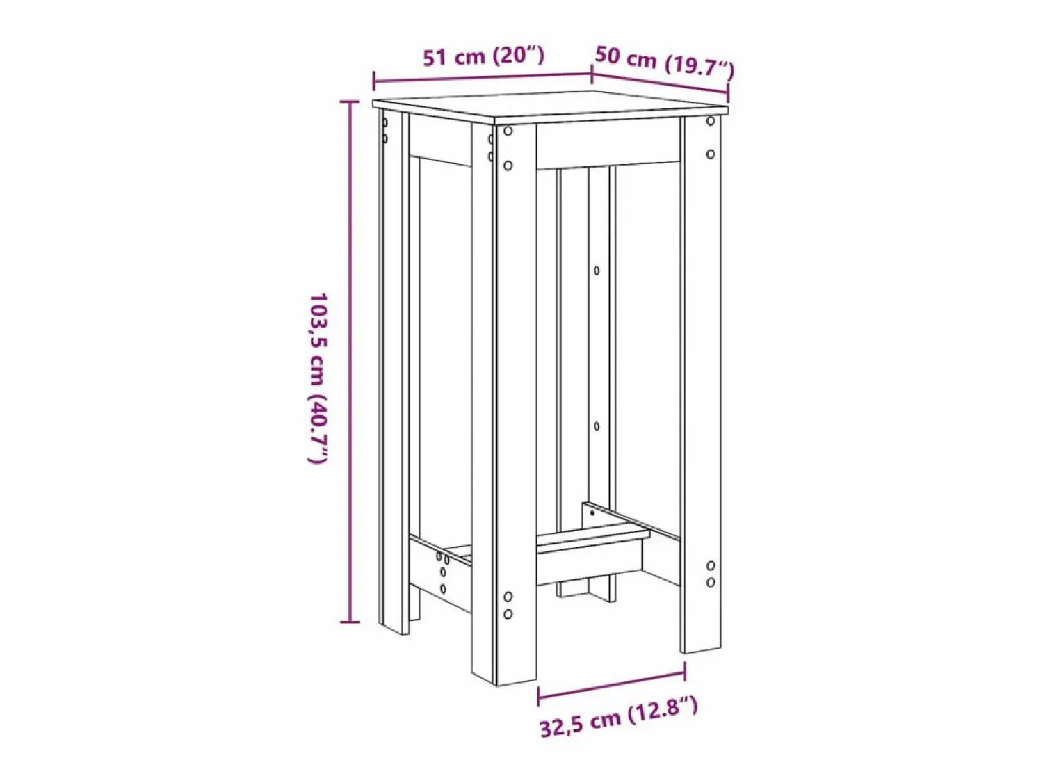 Sale Clicnbuy Mesa alta de bar madera ingeniería Sonoma 51x50x103,5 cm Gris