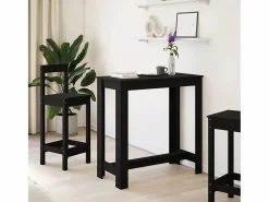 Best Mesa alta de bar madera ingeniería negra 102x50x103,5 cm Mesa Alta